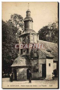 Old Postcard Honfleur Notre Dame De Grace The Facade