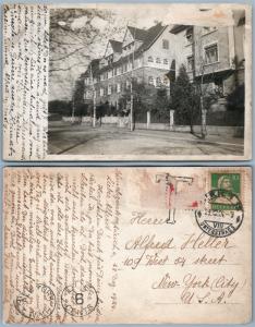 AUSTRIAN STREET SCENE ANTIQUE REAL PHOTO POSTCARD RPPC w/ STAMP