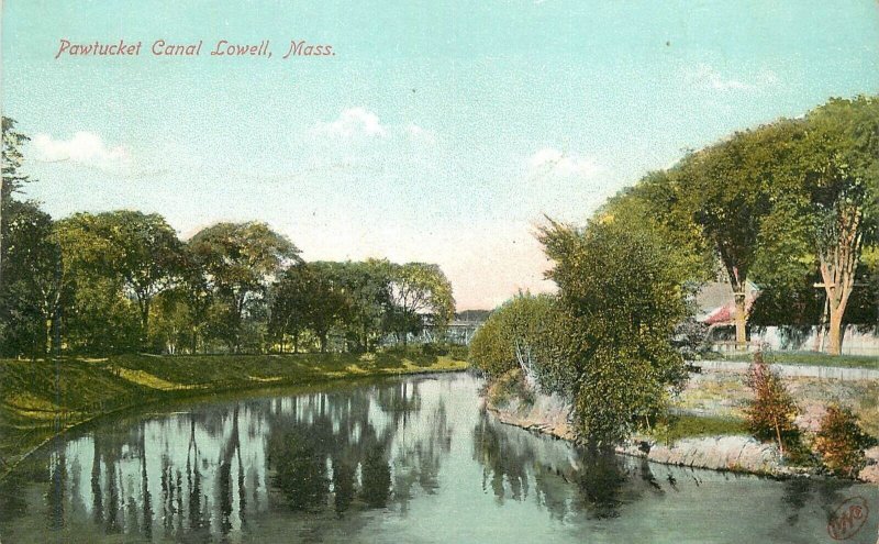 Postcard Massachusetts Lowell Pawtucket Canal Prince & Son 23-4176