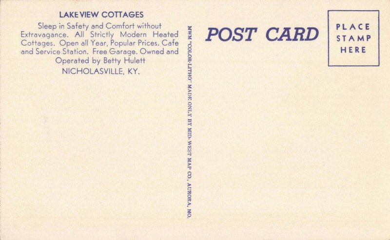 Postcard Lake View Cottages Nicholasville Kentucky