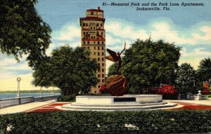 Florida Jacksonville Memorial Park and The Park Lane Apartments 1949 Curteich