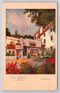 1934 Algiers Algeria Hotel Oriental Mustapha Les Jardins Paquebot Postcard