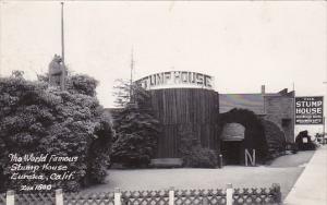 California Eureka World Famous Stump House Redwood Tree Real Photo