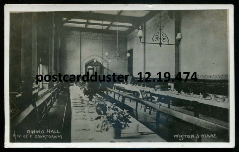 474 - ENGLAND Weston-Super-Mare 1911 Sanatorium Interior. Real Photo Postcard