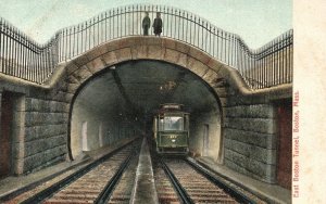 Vintage Postcard East Boston Tunnel Boston Massachusetts The Metropolitan Pub.