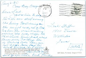 c1980s Pacific City, OR Cape Kiwanda Cliff Coast Breakers Ocean Waves 4x6 PC M15