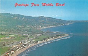 Malibu Beach California Aerial View, Photochrome Vintage Postcard U13815