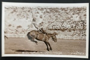 Mint USA Real Picture Postcard Round Up Time Pendleton Oregon Rodeo Cowboys