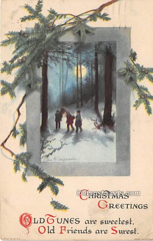 Christmas  Ellen H Clapsaddle Wolf Publishing 1924 crease right edge, postal ...