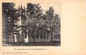 Catharine New York St Johns Church Street View Antique Postcard K97912