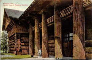 Postcard Partial View of Forestry Building in Portland, Oregon