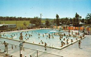 JOSLIN, IL Illinois  LANDIT'S LAKE PARK  Crowded Pool~Trailers ROADSIDE Postcard 