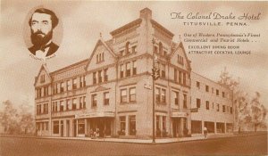 Titusville Pennsylvania Colonel Drake Hotel 1930s Postcard 21-8510