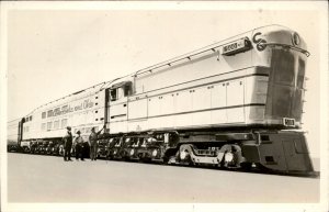 Chesapeake and Ohio Train Locomotive 500 Art Deco  Real Photo Vintage Postcard