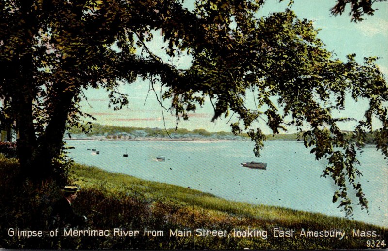 Massachusetts Amesbury Glimpse Of Merrimack River From Main Street Looking East