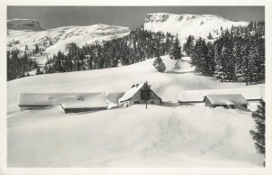 Mountaineering Austria ski resort Malbun refuge hut cottage photo postcard 1935
