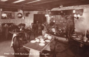 Restaurant of Braunton Devon Ye Olde Thatched Barn Cafe Real Photo Postcard