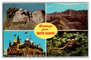 Greetings From South Dakota Vintage Standard Multi View Postcard