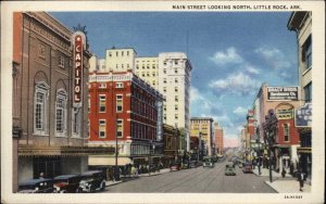 Little Rock Arkansas AR Main Street Scene Linen Vintage Postcard