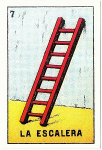 The Ladder La Escalera Mexican Loteria Art Postcard