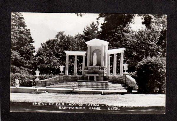 ME Shrine Lady Fatima Oblate Seminary Bar Harbor Maine Postcard Real Photo RPPC