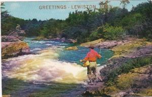 Minnesota Greetings From Lewiston Fishing On The Rocks