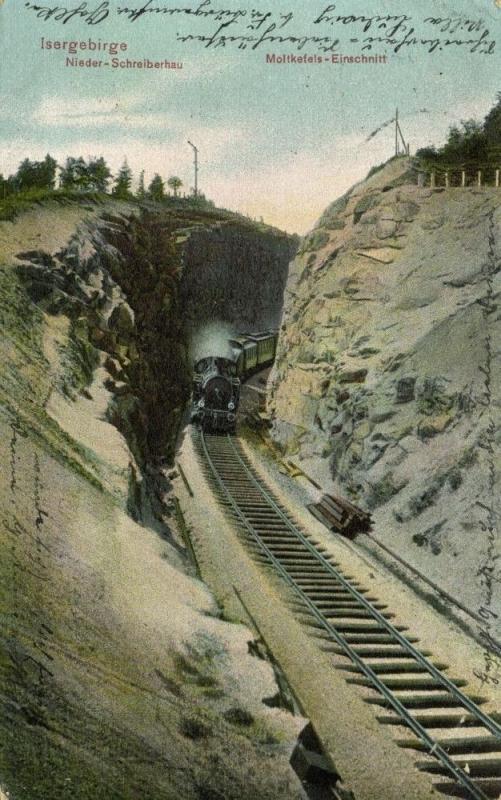poland, ISERGEBIRGE, Jizera Mountains, Izera Railway Train 1908 Moltkefelstunnel