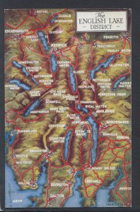 Cartography Postcard - Map of The English Lake District    RS18603