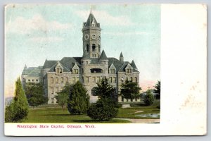 Olympia Washington~State Capitol Bldg~Clock Tower~Inland PM 1909 Postcard