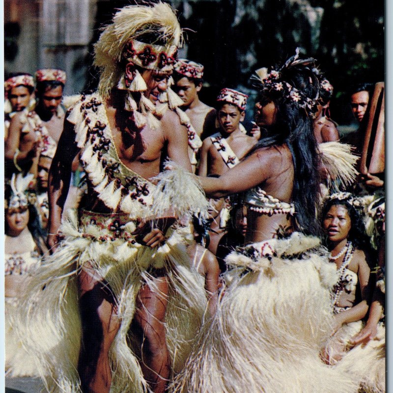 c1960s Papeete, Tahiti Tamoure Dancers Native Traditional Man Tamure Dances A224