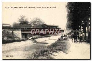 Old Postcard Saint Martin on the Pre Bridge cheminde iron on the train channel