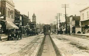 WI, Clintonville, Wisconsin, The White Way, Trolley, Big Four Post Card Co, RPPC