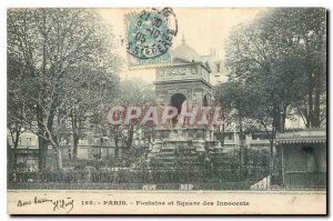 Old Postcard Paris Fountain Square and the Innocents