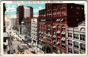 VINTAGE POSTCARD EUCLID AVENUE AT CLEVELAND OHIO MAILED 1920 (some imperfection)