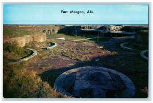 c1960's Here is First Footstep of White Man into USA Fort Morgan AL Postcard