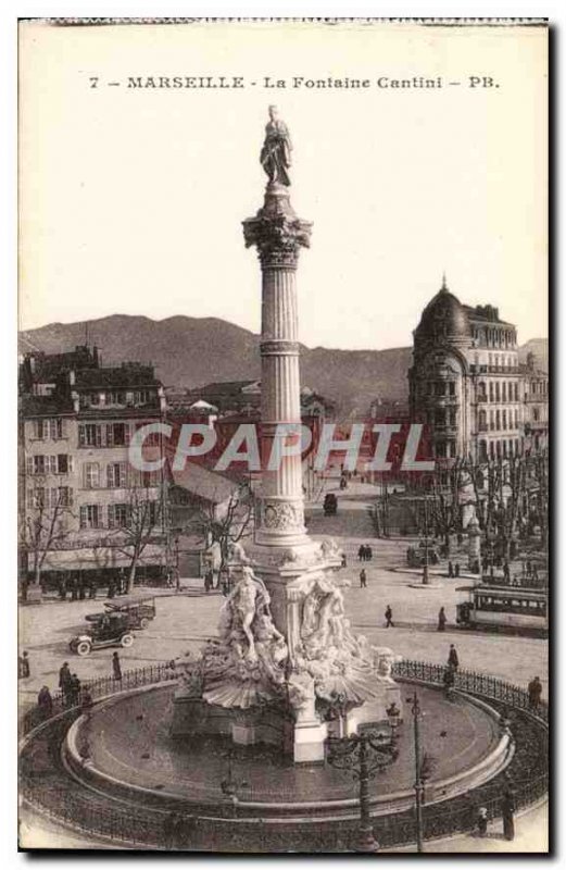 Postcard Old Marseille La Fontaine Cantini