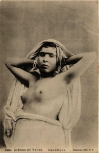 PC CPA Mauresque Scenes et Types North Africa FEMALE ETHNIC NUDE (a10262)