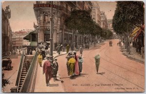 Alger - Rue Dumont D'Urville Algeria Street View Buildings Postcard