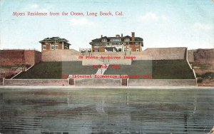 CA, Long Beach, California, Myers Residence From Ocean, 1909 PM, Rieder No 5303