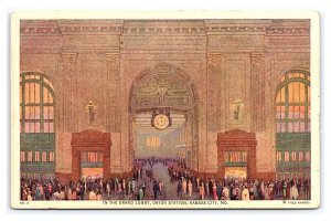 Fred Harvey Postcard In The Grand Lobby Union Station Kansas City MO. Missouri