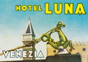 Italy Venezia Hotel Luna Vintage Luggage Label sk3378