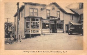 Germantown New York Grocery Store & Meat Market, Socony Gas Sign, PC U11937
