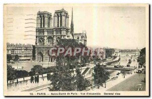 Old Postcard Paris Notre Dame de Paris Overview