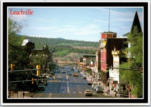 Leadville Colorado Harrison Ave.  Street View Cars Town US Postcard