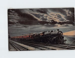 Postcard Twentieth Century Limited leaving Chicago, Illinois