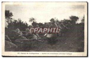 Old Postcard Army camp Coetquidan machine-gun section pending the & # 39attaque