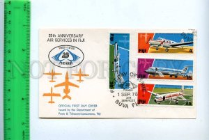 201321 FIJI PLANE air services set 1976 year First Day COVER