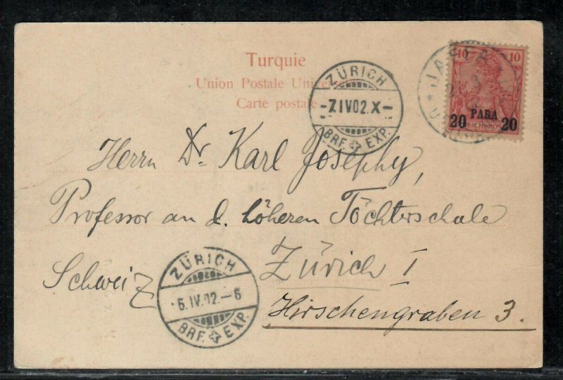 Jaffa 1902 Germany Levant post Office in Palestine Publisher Habib