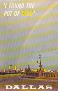 Texas Dallas Skyline With Rainbow