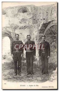 Tunisia Tunis Old Postcard Soldiers Bey